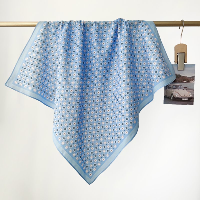 CottonDrift Cotton Blue Square Scarf