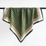 BrocadeCharm Green Jacquard Square Scarf