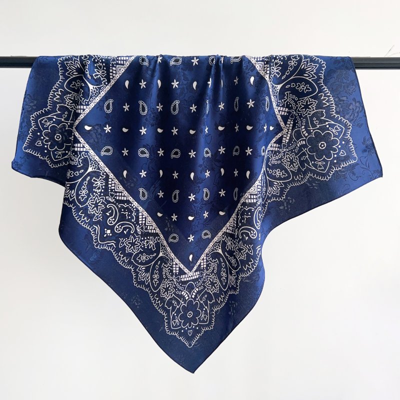 BrocadeEdit Blue Jacquard Square Scarf