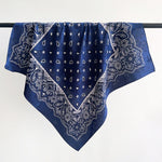 BrocadeEdit Blue Jacquard Square Scarf