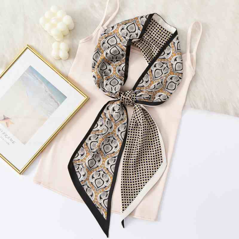 RibbonCanvas Satin Ribbon Scarf Black