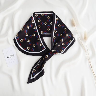 CrossKulture - NightStory Satin Neck Scarf Black knot style view