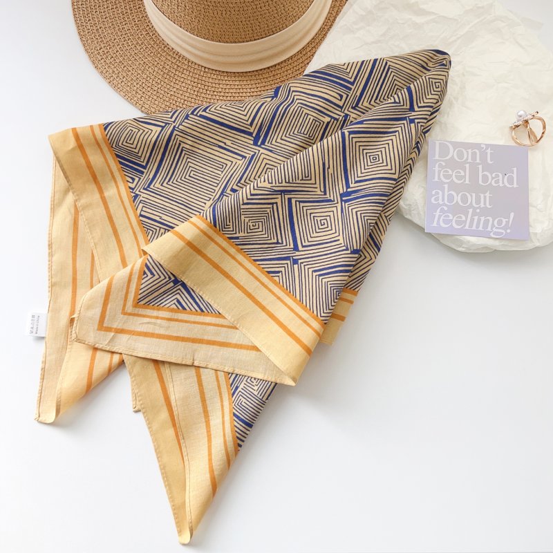 CottonMuse Cotton Blue Square Scarf