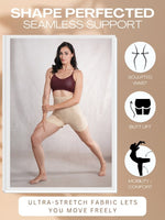 CrossKulture - SnatchShorts Seamless Tummy Control Shapewear Shorts beige stretching image