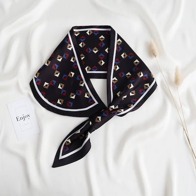 CrossKulture - NightStory Satin Neck Scarf Black knot style view