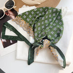 BrocadeCharm Green Jacquard Square Scarf