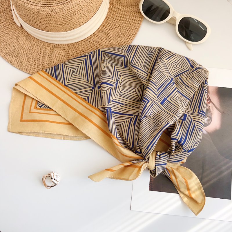 CottonMuse Cotton Blue Square Scarf
