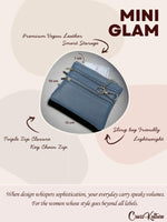 CrossKulture - GlamHolder coin purse infographic about size, features, and design