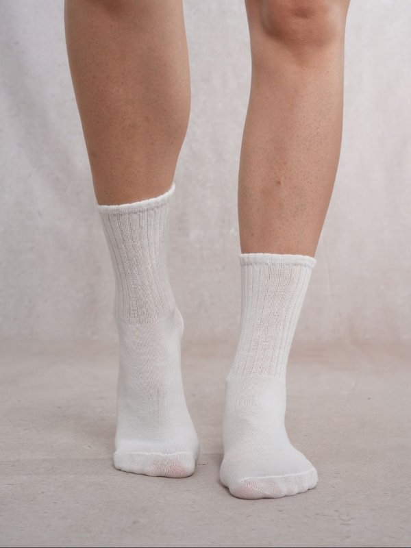 SoleEdit White Crew Socks Combo Pair of 4