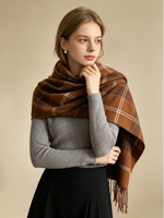 SnowTartan Cashmere Checkered Scarf