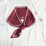 ScatteredLeaves Satin Neck Scarf Maroon