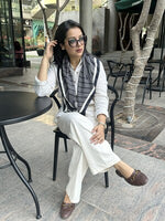 TriangleCrossing Triangle Satin Scarf Black