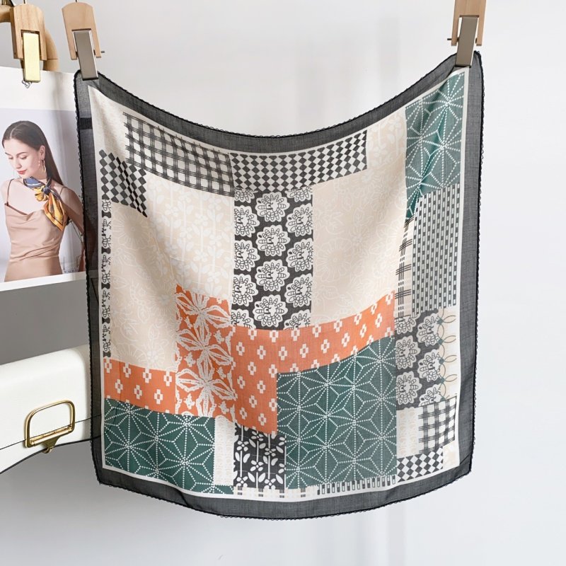WaveForm Satin Curve Edged Multicolour Scarf