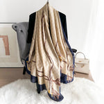 ElegantStrings Long Satin Scarf Beige