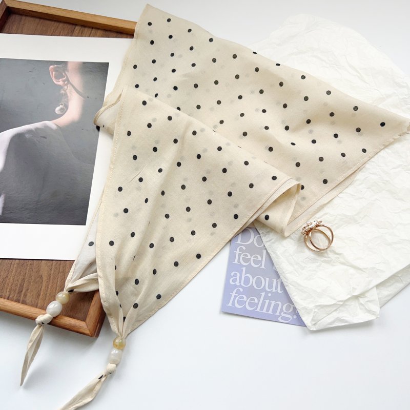 DiamondLuxe Cream Cotton Diamond Scarf