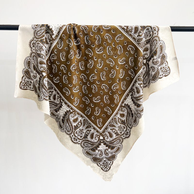 BrocadeAtelier Henna Jacquard Square Scarf