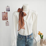 OrangeFeather Chiffon Ribbon Scarf