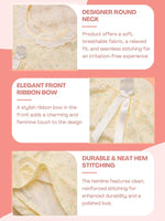 Crosskulture - PetalPause Floral Printed Night Gown Yellow infographic image showing features