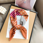 DottyPalette Small Square Satin Scarf Rust