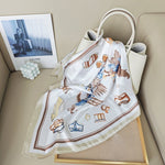 CrossKulture - PeacefulBloom short satin scarf with handbag style view