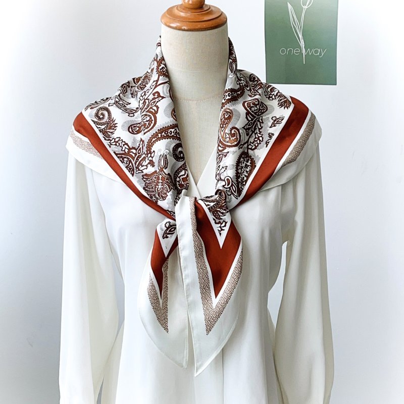 CrossKulture - TrianglePaisley satin scarf tie styled on mannequin