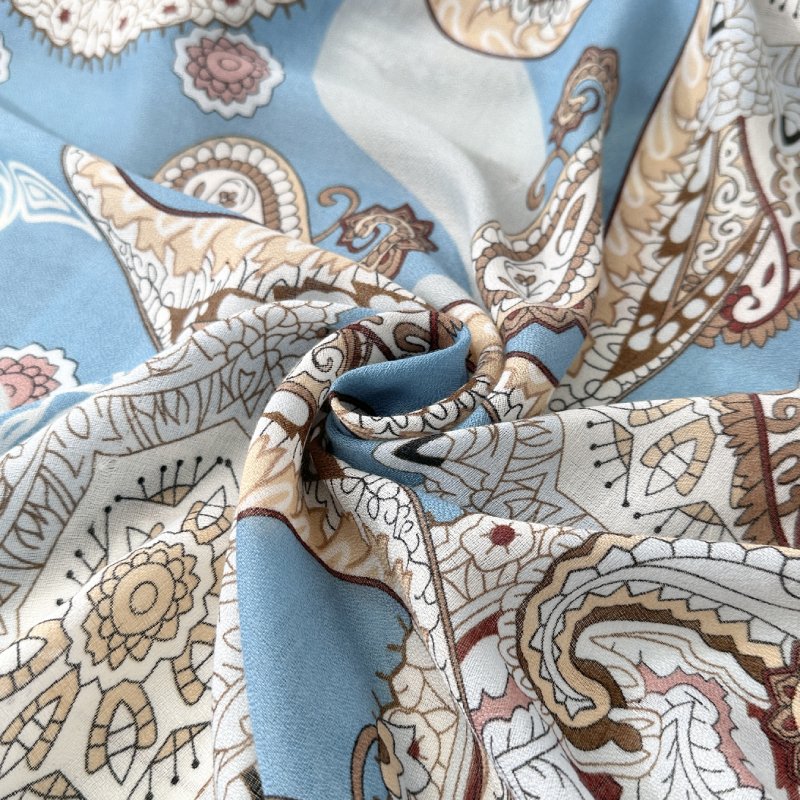 PatternPlay Long Viscose Cotton Scarf Blue