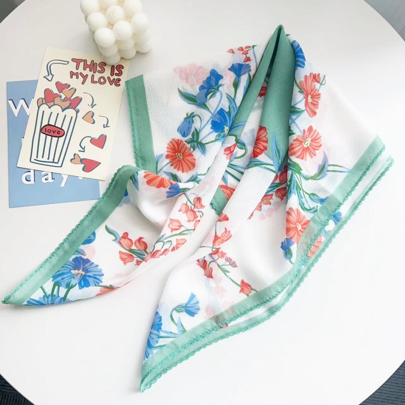 ArcEdit Satin Curve Edged Pista Green Scarf