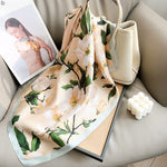 GardenAffair Small Square Satin Scarf Beige