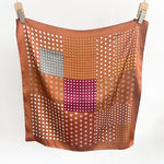 DottyPalette Small Square Satin Scarf Rust