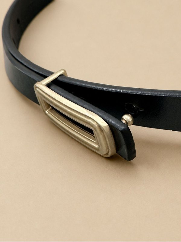 PolishedLine Black Women Leather Belt