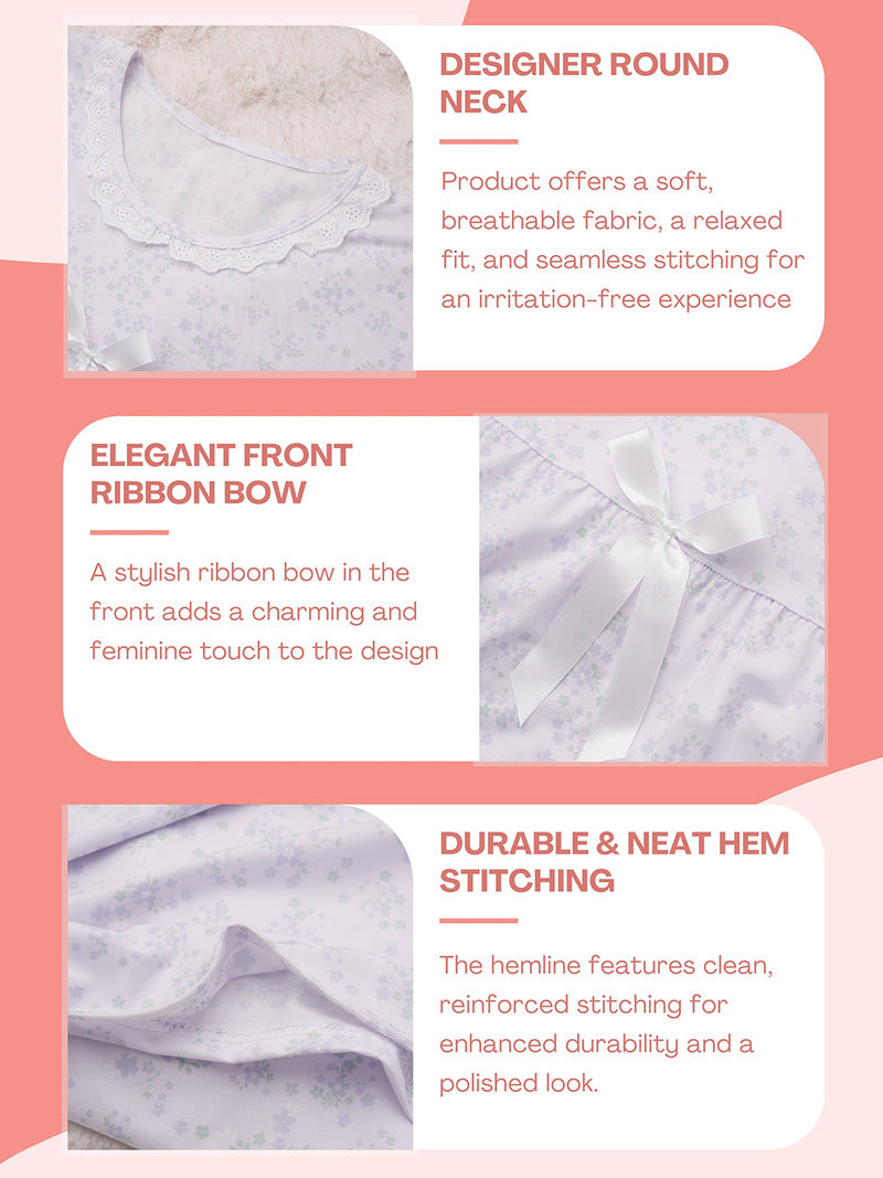 CamelliaCalm Floral Printed Night Gown