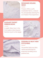Crosskulture - CamelliaCalm Floral Printed Night Gown Mauve infographic image showing features