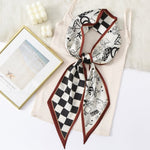 CrossKulture - RibbonCheckers satin scarf knot style