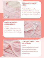 Crosskulture - TulipTranquil Floral Printed Night Gown Pink infographic image showing features