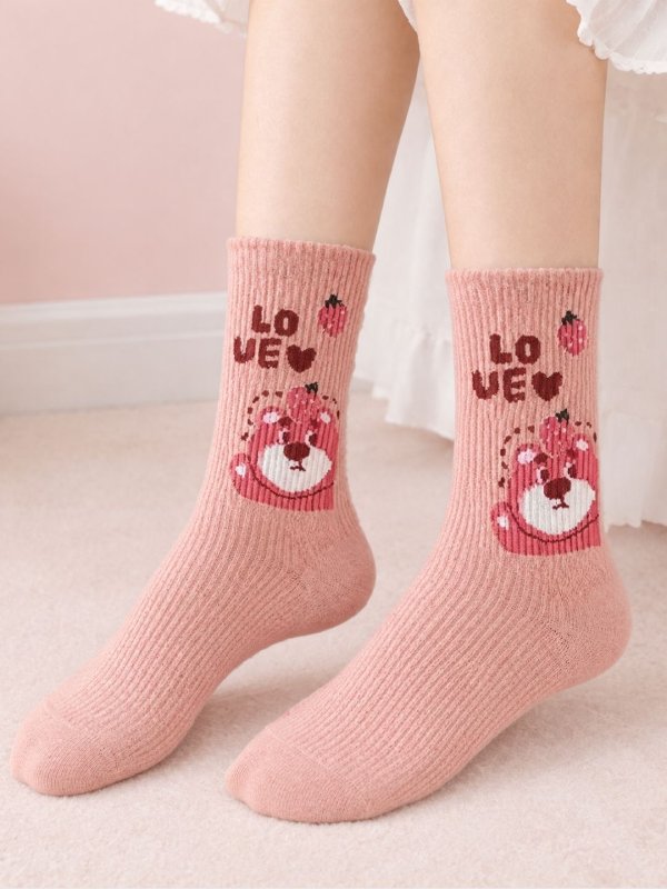 SoleDream Pink Crew Socks Combo Pack of 3