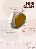 CrossKulture - GlamPouch coin purse infographic about size, features, and design
