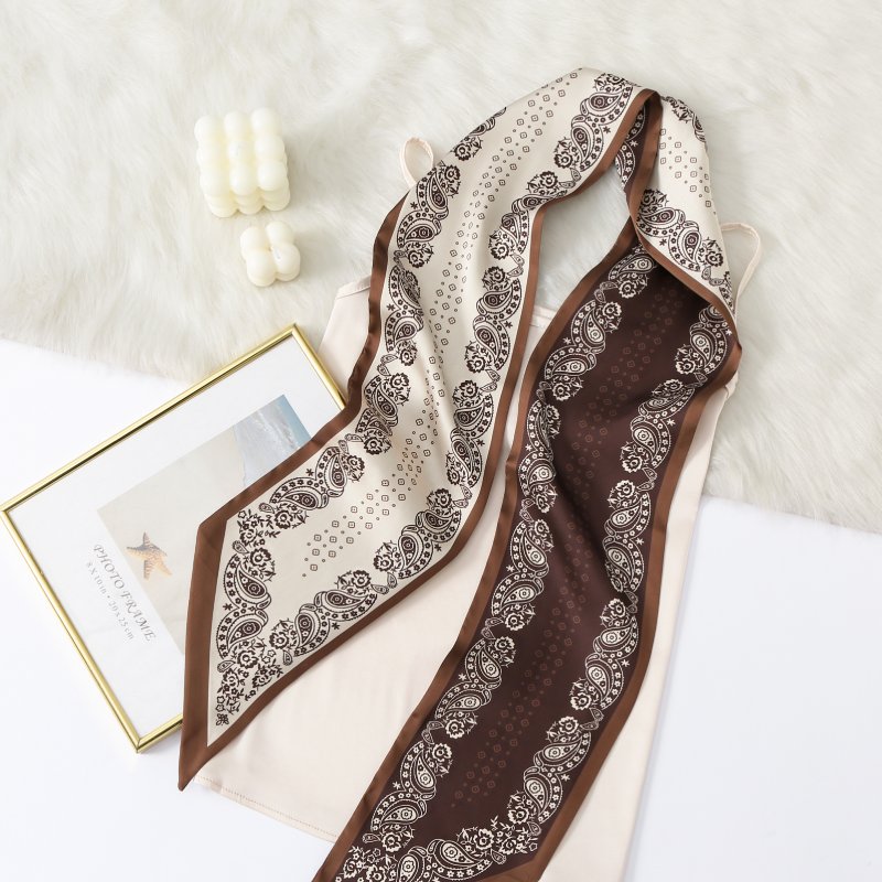 RibbonNest Satin Ribbon Scarf Brown