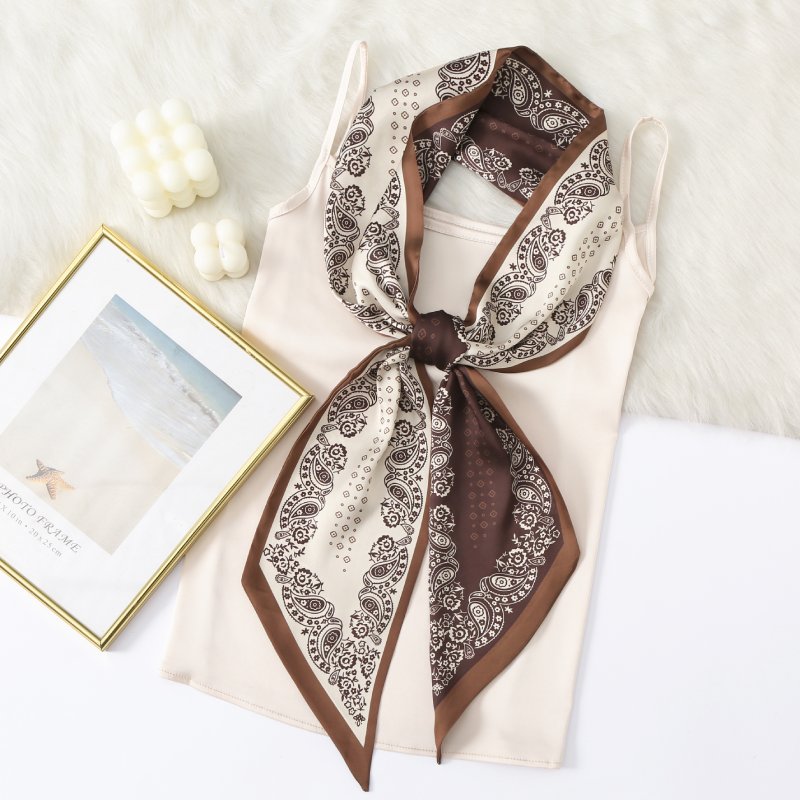 RibbonNest Satin Ribbon Scarf Brown