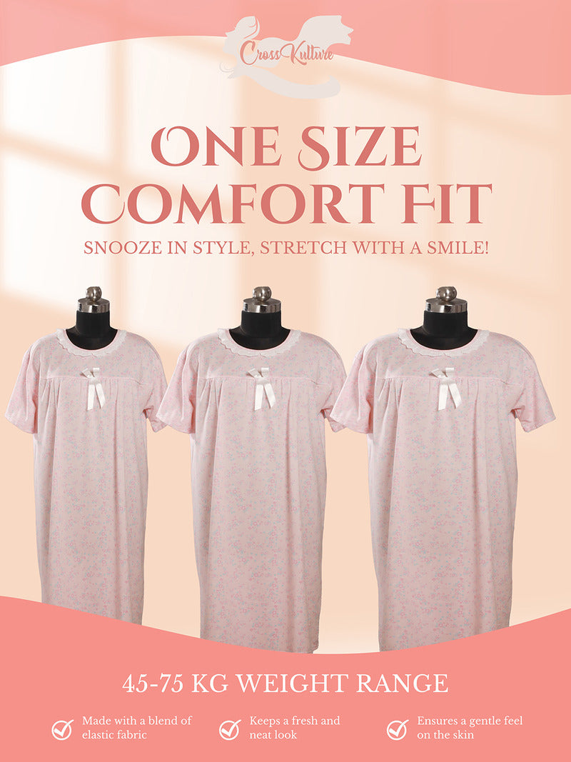 TulipTranquil Floral Printed Night Gown