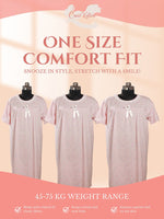 Crosskulture - TulipTranquil Floral Printed Night Gown Pink infographic image showing features