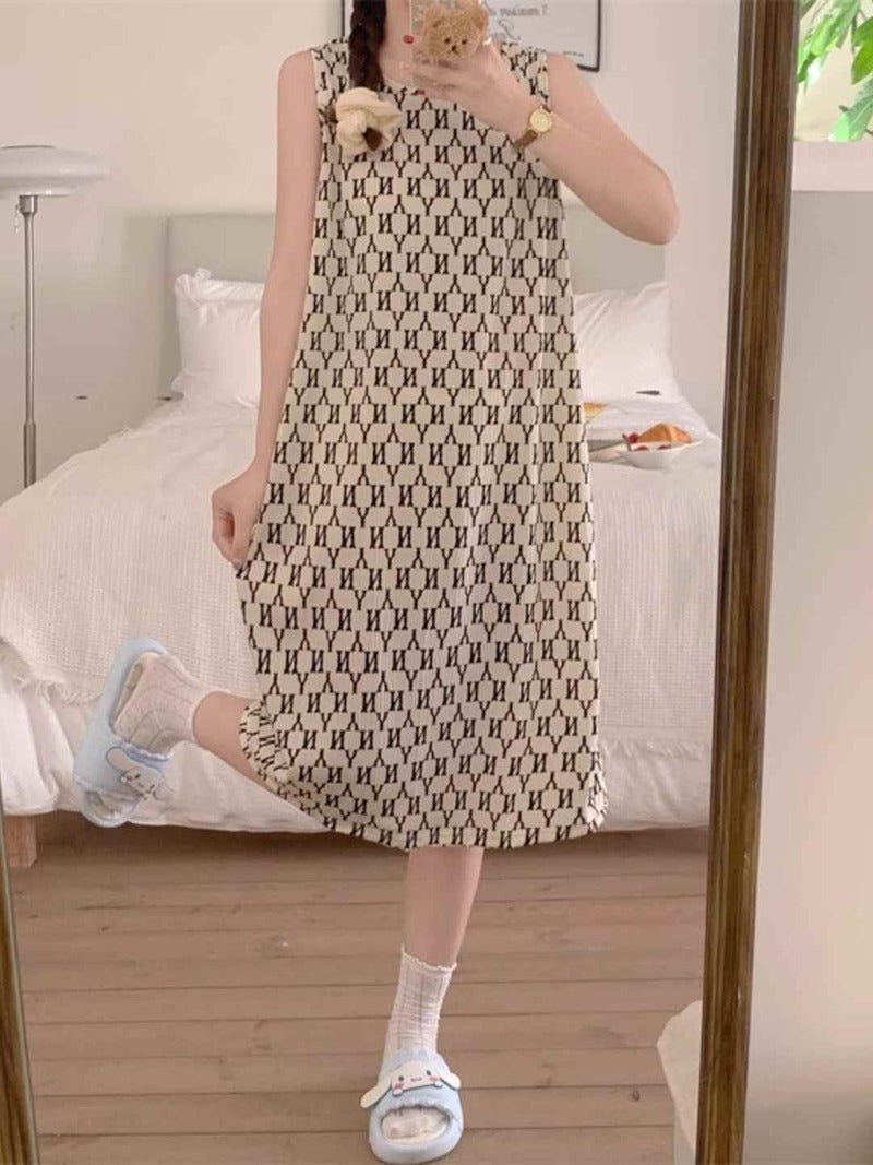 CrossKulture - CozyChic Sleeveless Lounge Dress front mirror model view