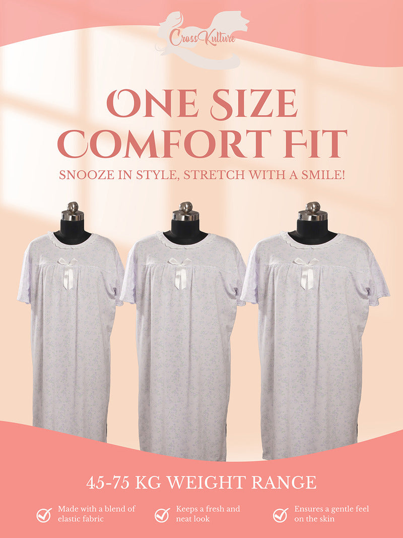 CamelliaCalm Floral Printed Night Gown