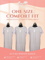 Crosskulture - CamelliaCalm Floral Printed Night Gown Mauve infographic image showing features