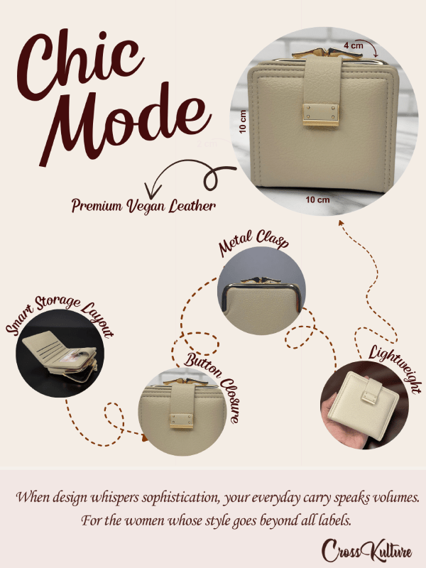 CrossKulture - TinyCrush lightweight small wallet infographic image with features