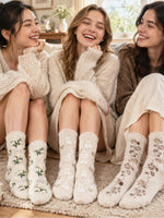 SoleCuties Beige Crew Socks Combo Pack of 3