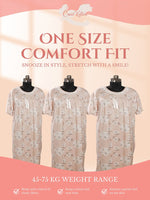 Crosskulture - PeonyPeace Floral Printed Night Gown Peach infographic image