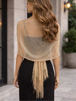 GoldenGlow Long Shimmer Scarf