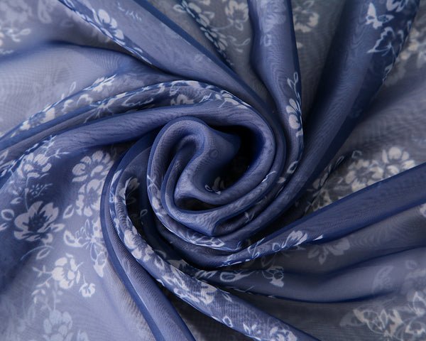 CrossKulture - CloudKiss Long Chiffon Scarf Blue fabric view