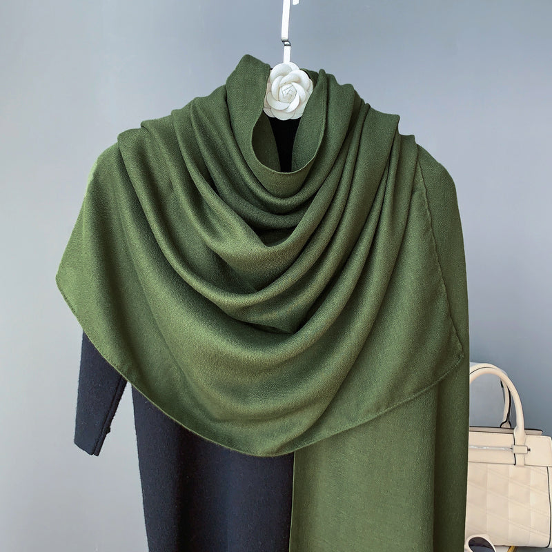 CrossKulture - OliveFlow Viscose Cotton Scarf Green front style view