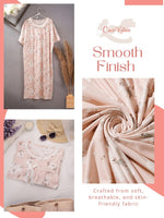 Crosskulture - PeonyPeace Floral Printed Night Gown Peach infographic image